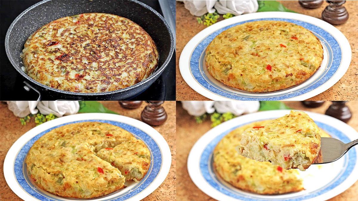 'Video thumbnail for Healthy Spanish Omelette (EASY RECIPE) tortilla omelette frittata'