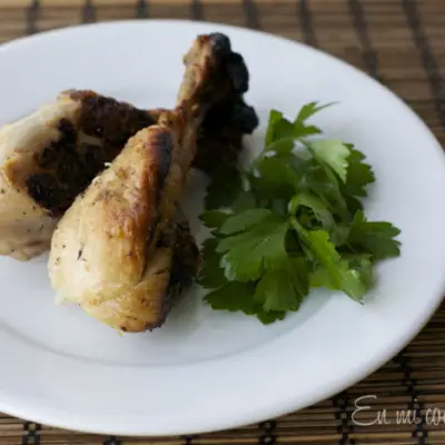 Pollo al horno con mostaza y jarabe de arce