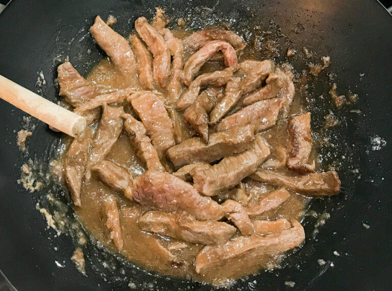 Bistec a la naranja, receta china