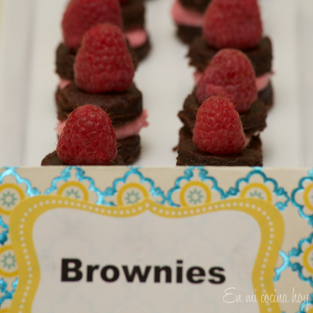 Brownies con frambuesas