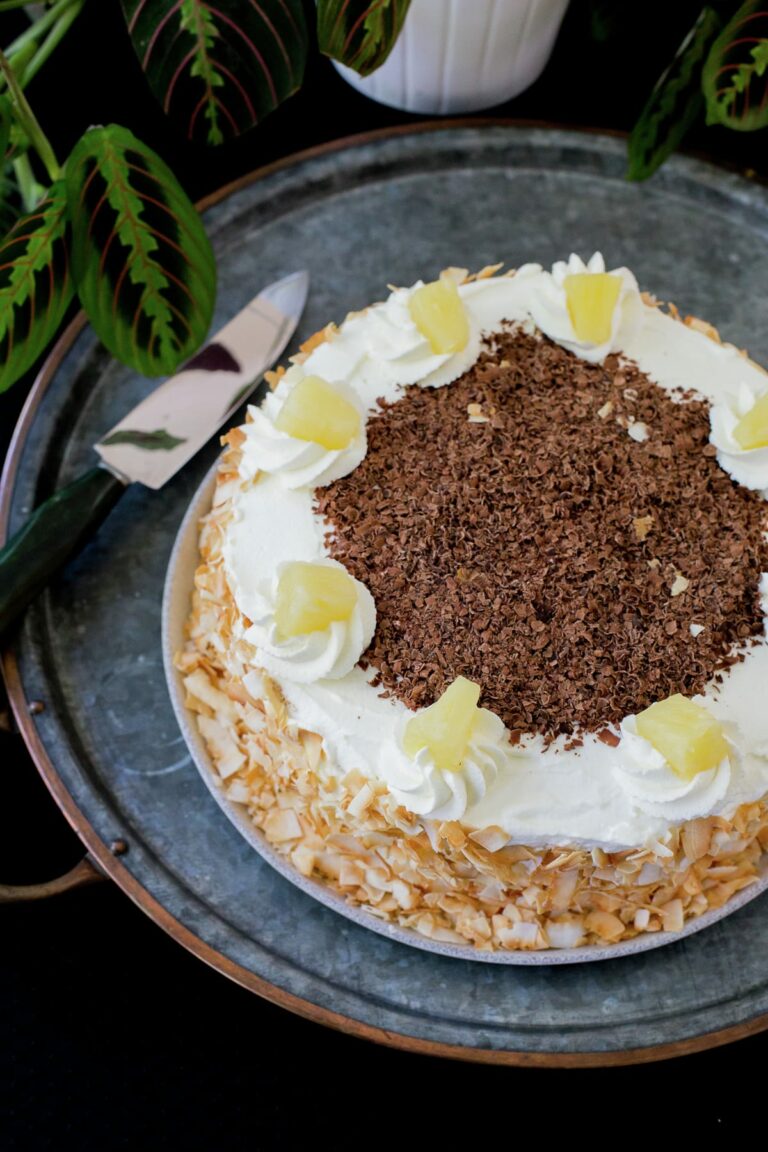 Torta de piña con crema, receta chilena