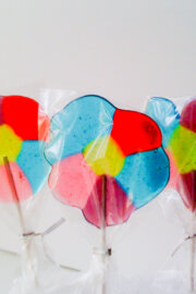 Lollipops de flores con dulces