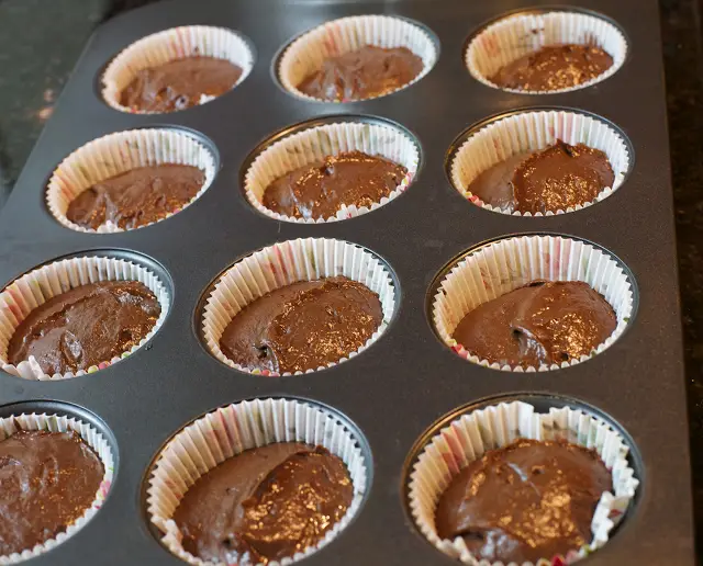Cupcakes de chocolate crudos