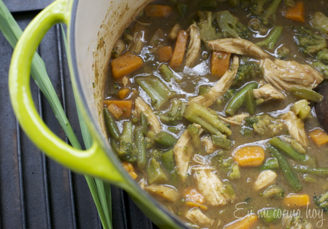 Curry verde de pollo thai