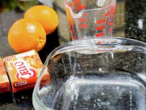 Ingredientes para las naranjas de gelatina