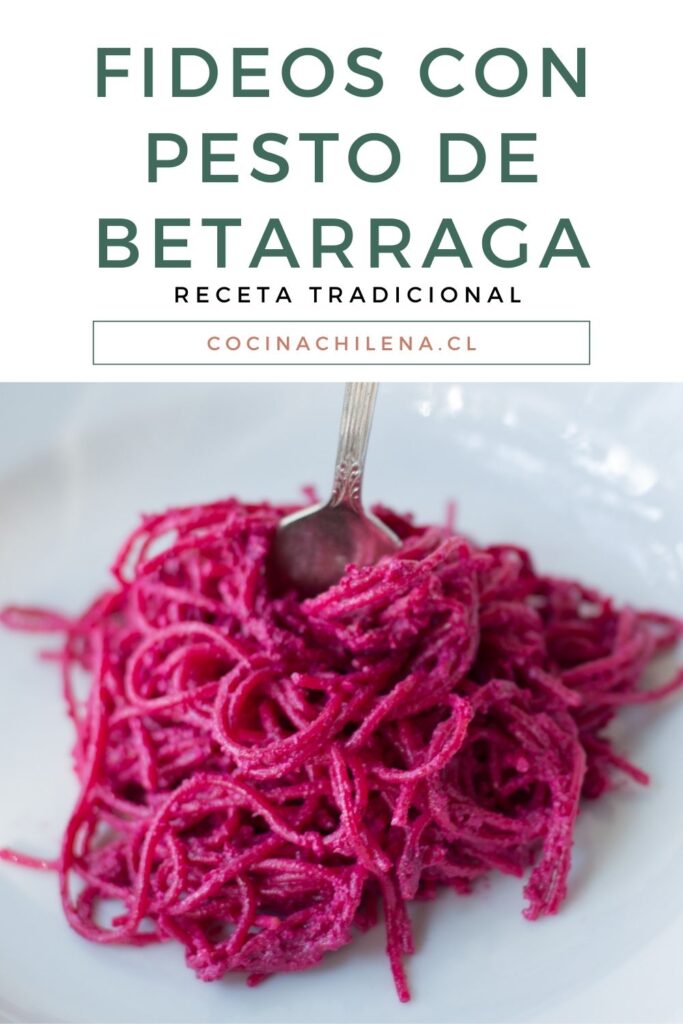 Fideos con pesto de betarraga