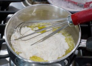 harina en la mantequilla