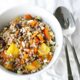 Israeli Couscous Salad with Black Beans and Mango