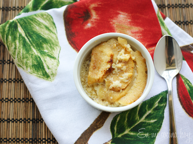 Leche asada fácil con manzanas