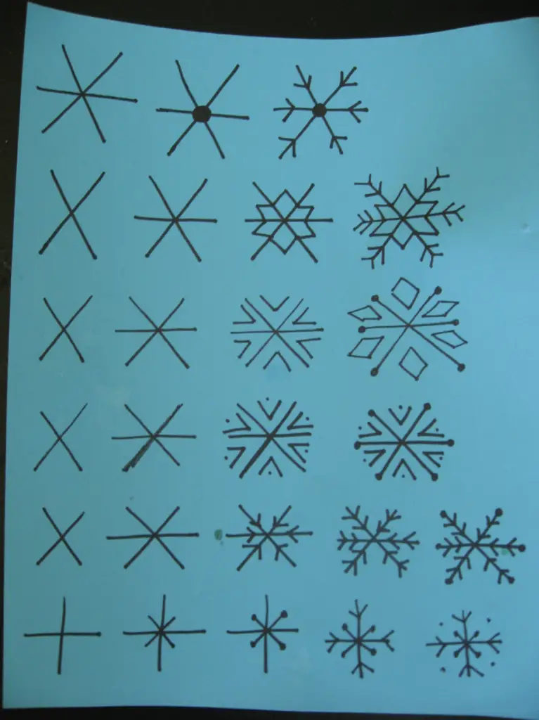 Gráficos copos de nieve para galletas de jengibre