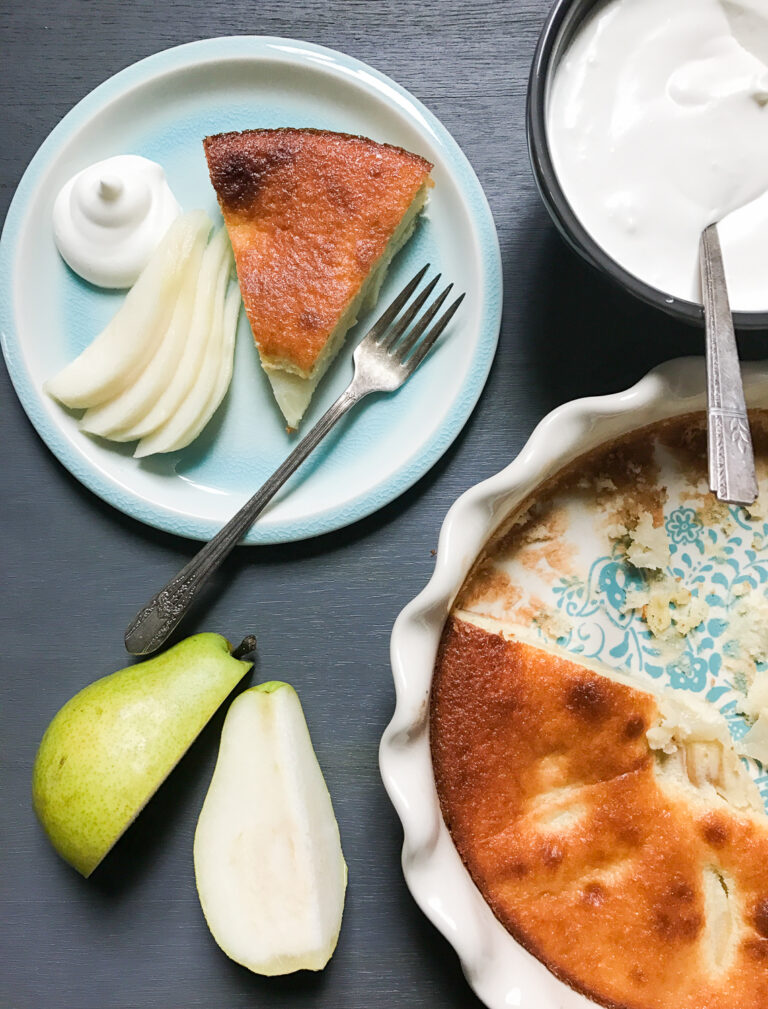 Postre de pera Clafoutis